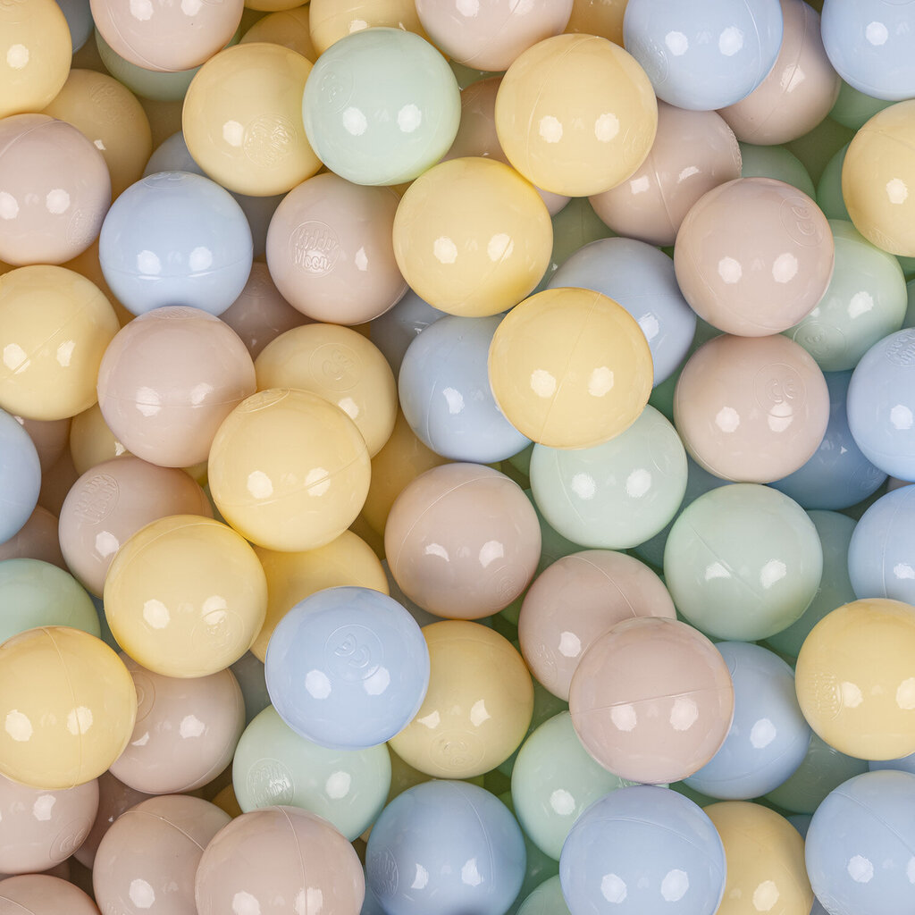 Pallomeri KiddyMoon 90x30 cm, 200 palloa, vaaleanpunainen: beige/sininen/keltainen/vihreä hinta ja tiedot | Vauvan lelut | hobbyhall.fi