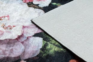 ANDRE 1629 matto kukat 170 x 120 cm, vintage liukumaton - musta / vaaleanpunainen hinta ja tiedot | Isot matot | hobbyhall.fi