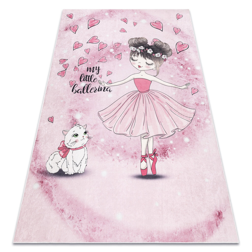 BAMBINO 2185 matto Ballerina, liukueste - pinkki hinta ja tiedot | Isot matot | hobbyhall.fi