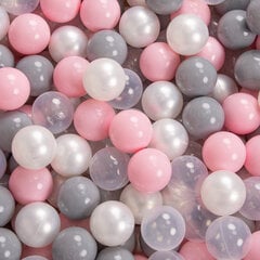 KiddyMoon pehmeä pallomeri pyöreä 90x30cm/200 pallot ∅ 7cm aavikko vaaleanpunainen: helmiäinen / harmaa / lä hinta ja tiedot | Vauvan lelut | hobbyhall.fi