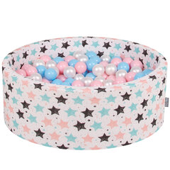 KiddyMoon pehmeä pallomeri pyöreä 90x30cm/200 palloa ∅ 7cm ,vaalea beige: baby blue/light pink/pearl hinta ja tiedot | Vauvan lelut | hobbyhall.fi