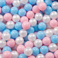 KiddyMoon vauvan vaahtomuovinen pallokoppa palloilla 90x30cm/200 palloa ∅ 7cm / 2.75in pyöreä made in eu, lampaansininen:babyblue/powderpink/pearl hinta ja tiedot | Vauvan lelut | hobbyhall.fi