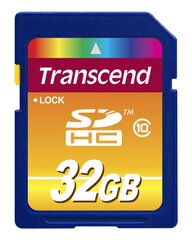 Transcend 32GB SDHC, Class 10 hinta ja tiedot | Kameran muistikortit | hobbyhall.fi