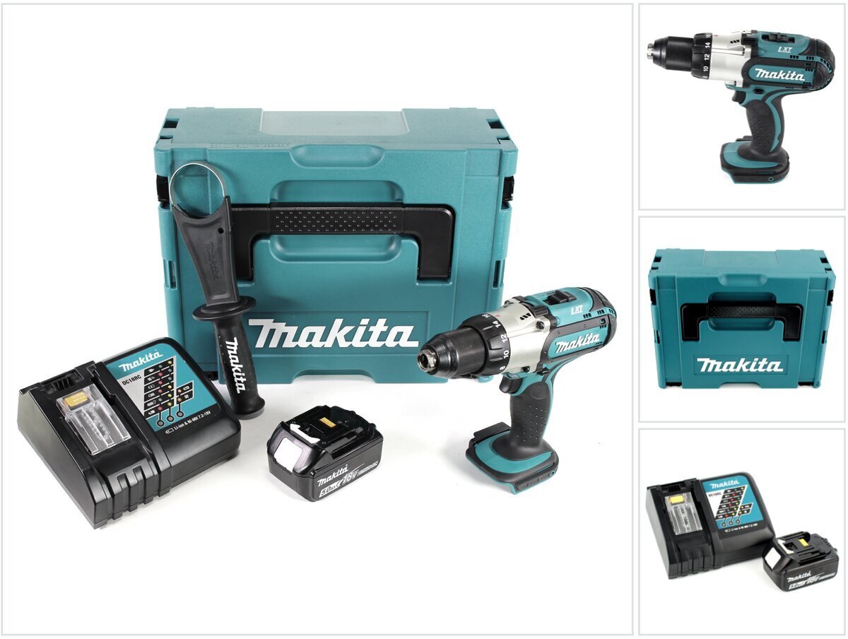 Makita DDF 451 RT1J akkuporakone 18V 80Nm + 1x 5.0Ah akku + Makpac laturi hinta ja tiedot | Akkuporakoneet ja ruuvinvääntimet | hobbyhall.fi