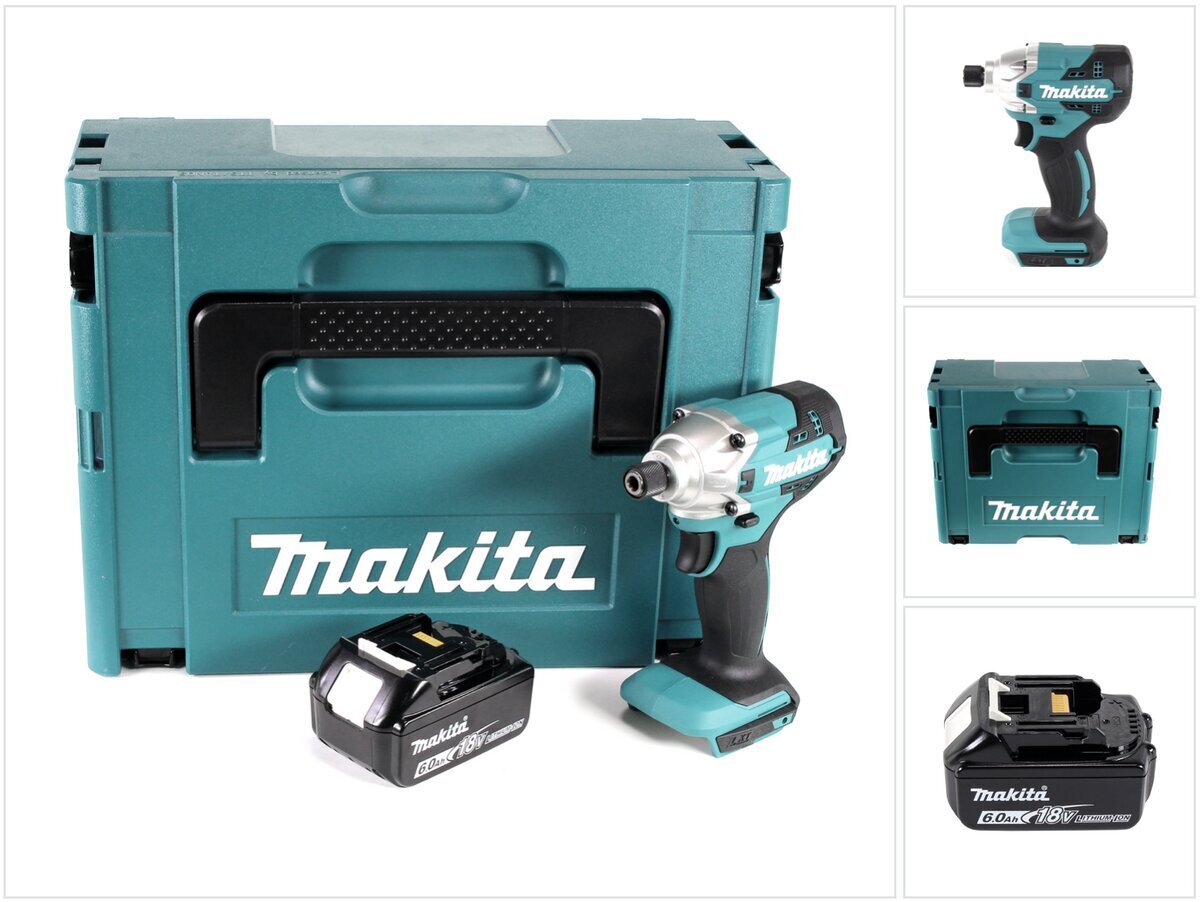 Makita DTD 156 G1J akkukäyttöinen iskuväännin 18V 155Nm + 1x akku 6,0Ah + Makpac - laturi ei kuulu mukaan pakettiin hinta ja tiedot | Akkuporakoneet ja ruuvinvääntimet | hobbyhall.fi