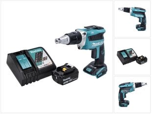 Makita DFS 452 RF1 Akkukäyttöinen kipsilevyruuvinväännin 18 V, yksi akku 3,0 Ah sekä laturi hinta ja tiedot | Akkuporakoneet ja ruuvinvääntimet | hobbyhall.fi