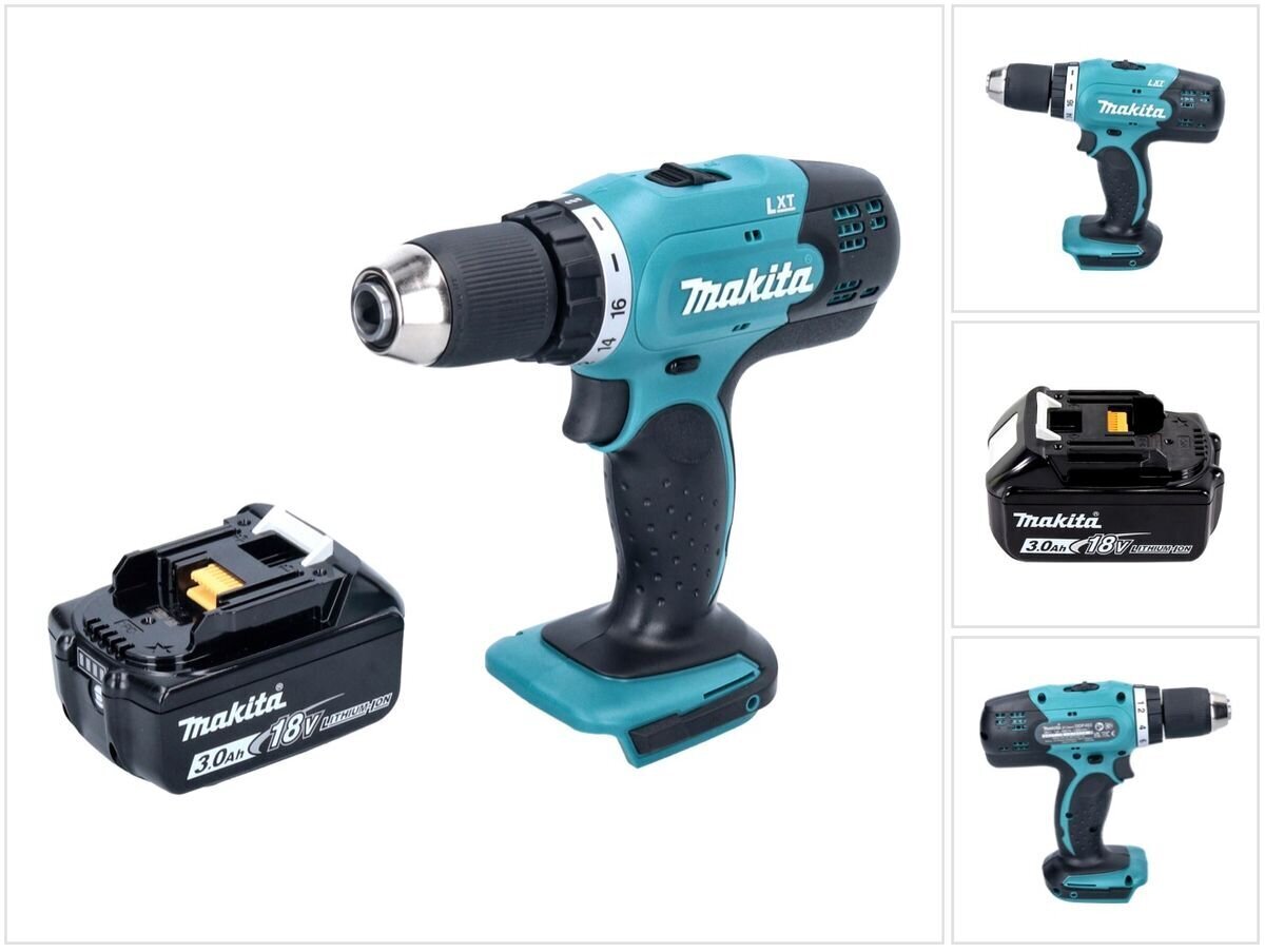 Makita DDF 453 F1 akkuporakone 18 V 42 Nm + 1x akku 3,0 Ah - ilman laturia hinta ja tiedot | Akkuporakoneet ja ruuvinvääntimet | hobbyhall.fi