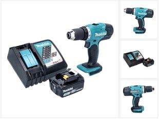 Makita DDF 453 RF1 akkuporakone 18 V 42 Nm + 1x akku 3,0 Ah + laturi hinta ja tiedot | Akkuporakoneet ja ruuvinvääntimet | hobbyhall.fi