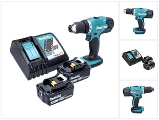 Makita DDF 453 RF akkuporakone 18 V 42 Nm + 2x akku 3,0 Ah + laturi hinta ja tiedot | Akkuporakoneet ja ruuvinvääntimet | hobbyhall.fi