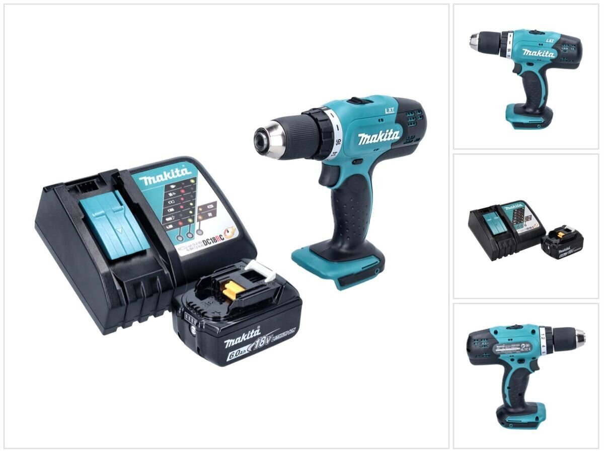 Makita DDF 453 RG1 akkuporakone 18 V 42 Nm + 1x akku 6,0 Ah + laturi hinta ja tiedot | Akkuporakoneet ja ruuvinvääntimet | hobbyhall.fi