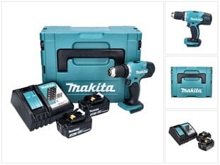 Makita DDF 453 RFJ akkuporakone 18 V 42 Nm + 2x akku 3,0 Ah + laturi + Makpac hinta ja tiedot | Akkuporakoneet ja ruuvinvääntimet | hobbyhall.fi