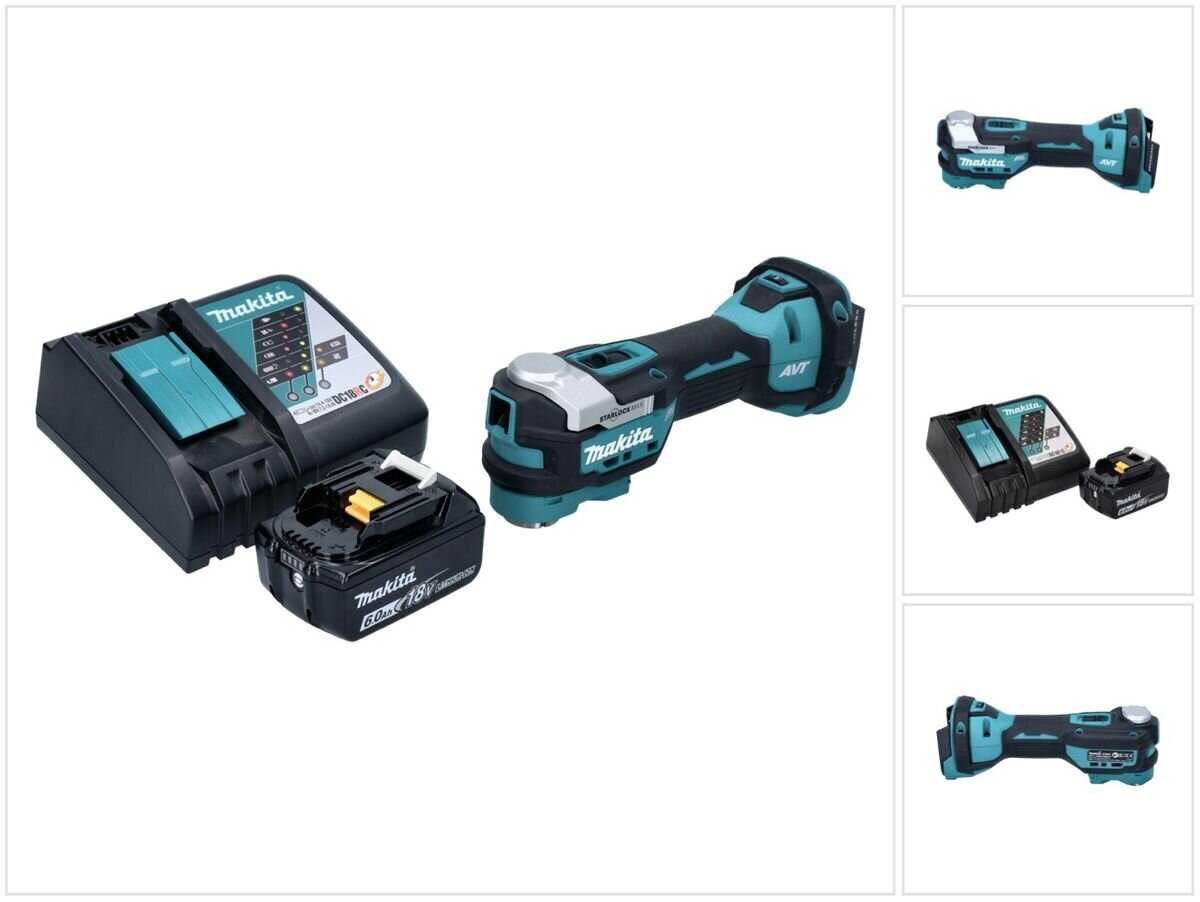 Makita DTM 52 RG1 johdoton monitoimityökalu 18 V Starlock Max + 1x akku 6,0 Ah + laturi hinta ja tiedot | Akkuporakoneet ja ruuvinvääntimet | hobbyhall.fi