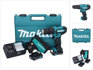 Makita HP 333 DWAE akkuiskuporakone 12 V 30 Nm + 2x akku 2,0 Ah + laturi + kotelo hinta ja tiedot | Akkuporakoneet ja ruuvinvääntimet | hobbyhall.fi