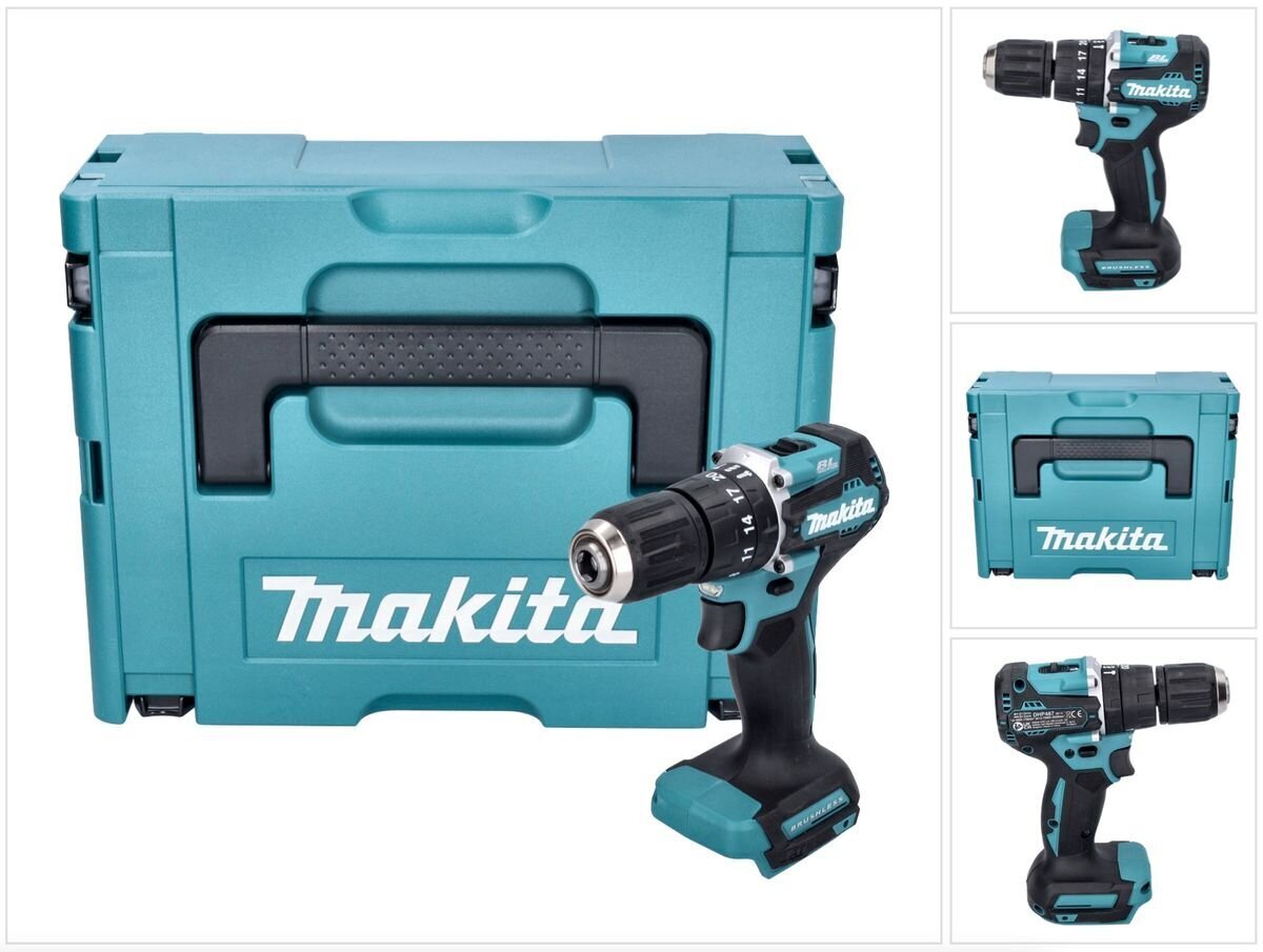 Makita DHP 487 ZJ Akkuiskuporakone 18 V 40 Nm Harjaton + Makpac hinta ja tiedot | Akkuporakoneet ja ruuvinvääntimet | hobbyhall.fi