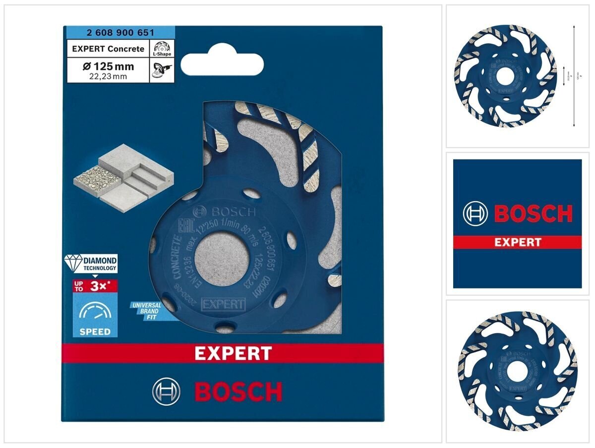 Timanttihiomalaikka Bosch Expert 125 x 22,23 mm (2608900651) hinta ja tiedot | Käsityökalut | hobbyhall.fi