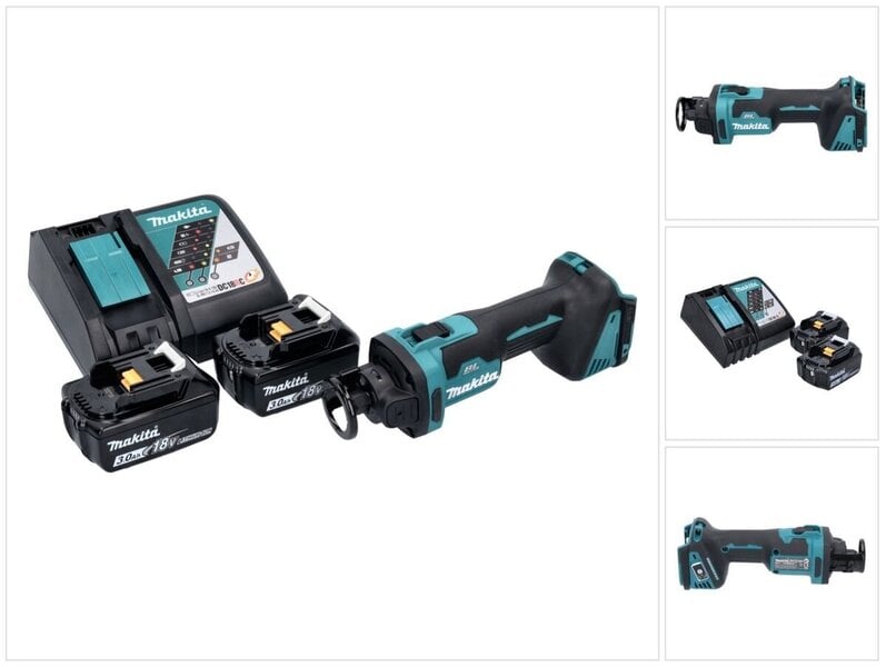 Makita DCO 181 RF Akku kipsilevyleikkuri 18 V 32000 U/min + 2x Akut 3,0 Ah + laturi