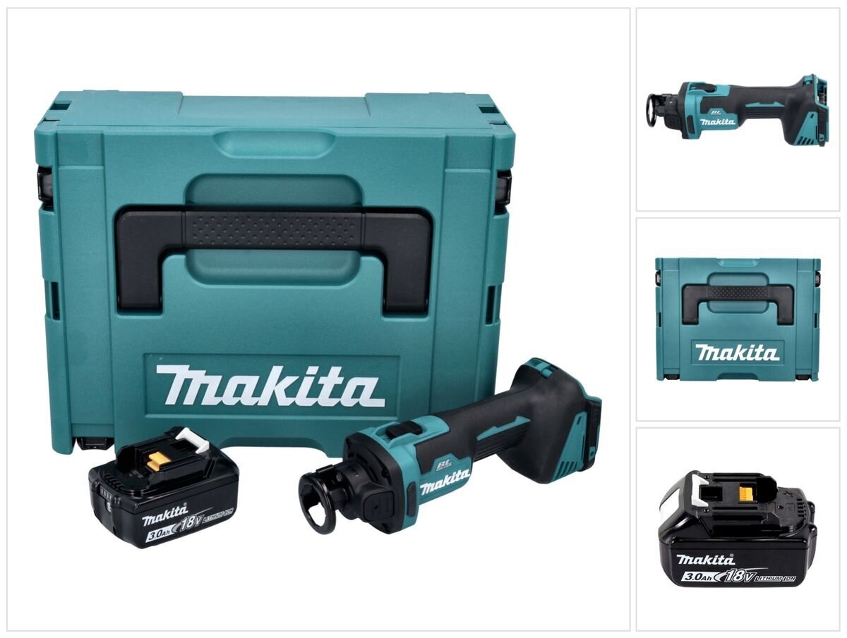 Makita DCO 181 F1J Akkukäyttöinen kipsilevyleikkuri 18 V 32000 U/min + 1x Akku 3,0 Ah + Makpac - ilman laturia hinta ja tiedot | Käsityökalut | hobbyhall.fi