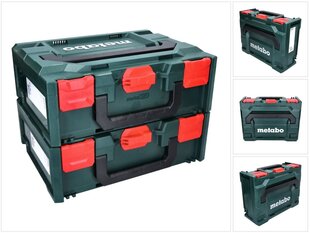 Metabo metaBOX 145-sarja 2x työkalupakki, pinottava 396 x 296 x 145 mm + 2x yleiskäyttöinen sisäke hinta ja tiedot | Työkalupakit ja muu työkalujen säilytys | hobbyhall.fi