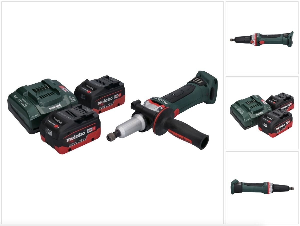 Metabo GA 18 LTX G akku lineaarihiomakone 18 V 6 mm + 2x akku 5,5 Ah + laturi hinta ja tiedot | Hiomakoneet | hobbyhall.fi