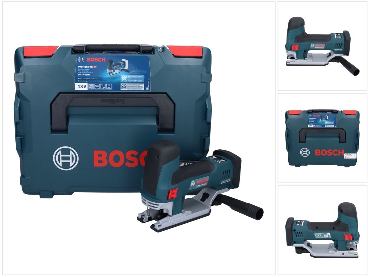 Bosch GST 18V-155 BC akkusaha 18 V 135 mm + L-Boxx (ilman akkua ja laturia) hinta ja tiedot | Sahat ja sirkkelit | hobbyhall.fi