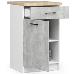 Keittiökaappi Oliwia, 60 x 50 x 85,2 cm, valkoinen/harmaa hinta ja tiedot | Keittiön kaapit | hobbyhall.fi