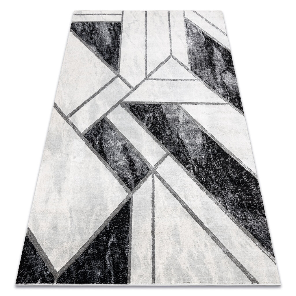 Matto EMERALD yksinomainen 81953 glamouria, tyylikäs marmori, geometrinen musta / hopea hinta ja tiedot | Isot matot | hobbyhall.fi