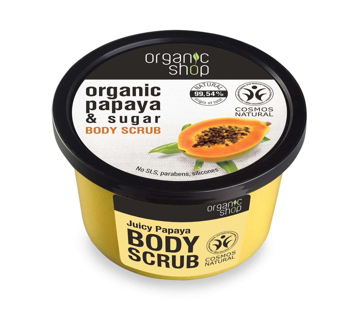 Vartalokuorinta papaijalla Organic Shop 250 ml hinta ja tiedot | Vartalokuorinnat | hobbyhall.fi