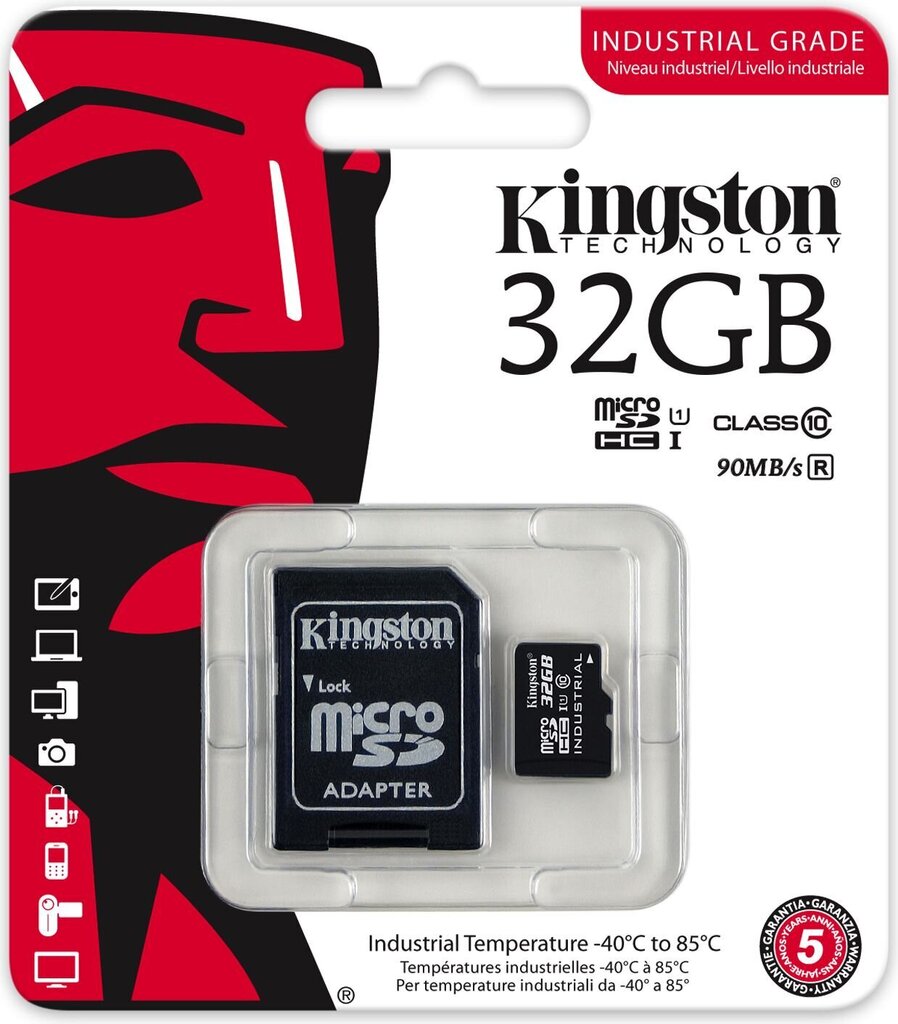 Muistikortti ja sovitin Kingston micro SD 32GB Class 10 U1 hinta ja tiedot | Puhelimen muistikortit | hobbyhall.fi