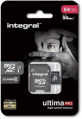 Muistikortti SD + adapter Integral 64 Gt microSDXC UltimaPro hinta ja tiedot | Puhelimen muistikortit | hobbyhall.fi