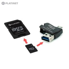 Platinet 4in1 16GB Micro SDHC Class 10 -muistikortti laitteille + kortinlukija + OTG + sovitin hinta ja tiedot | Puhelimen muistikortit | hobbyhall.fi