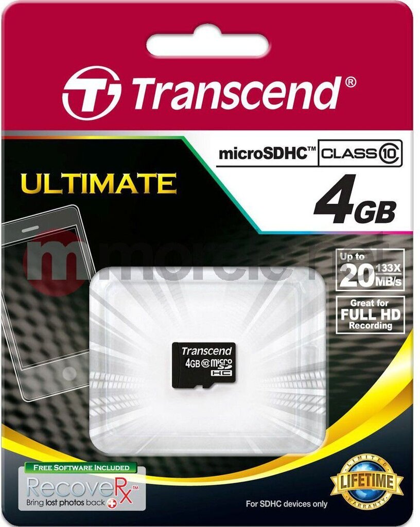 Transcend TS4GUSDC10 hinta ja tiedot | Puhelimen muistikortit | hobbyhall.fi