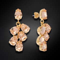 Korvakorut "Amber II (Light Peach)" Preciosa kristalleilla hinta ja tiedot | Korvakorut | hobbyhall.fi