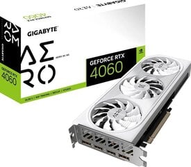 Gigabyte GeForce RTX 4060 Aero OC GV-N4060AEROOC-8GD hinta ja tiedot | Näytönohjaimet | hobbyhall.fi