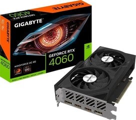 Gigabyte GeForce RTX 4060 Windforce OC GV-N4060WF2OC-8GD hinta ja tiedot | Näytönohjaimet | hobbyhall.fi