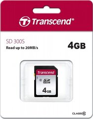 Transcend 4GB 300S, SDHC-muistikortti, 20/10 MB/s hinta ja tiedot | Puhelimen muistikortit | hobbyhall.fi