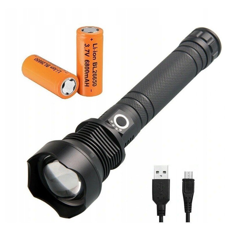 Taskulamppu ZOOM LED XHP90, erittäin voimakas valo hinta ja tiedot | Taskulamput ja valonheittimet | hobbyhall.fi