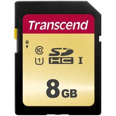 MEMORY SDHC 8GB UHS-I/TS8GSDC500S TRANSCEND hinta ja tiedot | Transcend Matkapuhelimet ja tarvikkeet | hobbyhall.fi