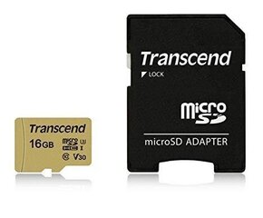 MEMORY MICRO SDHC 16GB W/ADAPT/UHS-I TS16GUSD500S TRANSCEND hinta ja tiedot | Puhelimen muistikortit | hobbyhall.fi