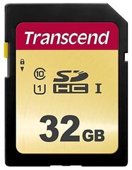 MEMORY SDHC 32GB UHS-I/TS32GSDC500S TRANSCEND hinta ja tiedot | Puhelimen muistikortit | hobbyhall.fi