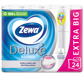 WC -paperi ZEWA Deluxe Pure White, 3 kerrosta, 24 rullaa. hinta ja tiedot | WC-paperit ja talouspaperit | hobbyhall.fi