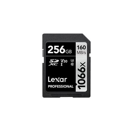 Lexar Professional 1066x SDXC UHS-I SDXC, 256 GB, Silver, Class 10, U3, V30, 120 MB hinta ja tiedot | Puhelimen muistikortit | hobbyhall.fi