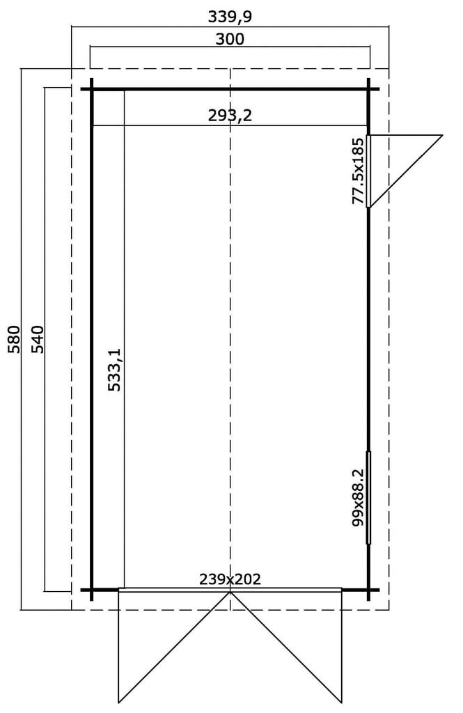 Autotalli 540 15,6 m² hinta ja tiedot | Piharakennukset | hobbyhall.fi