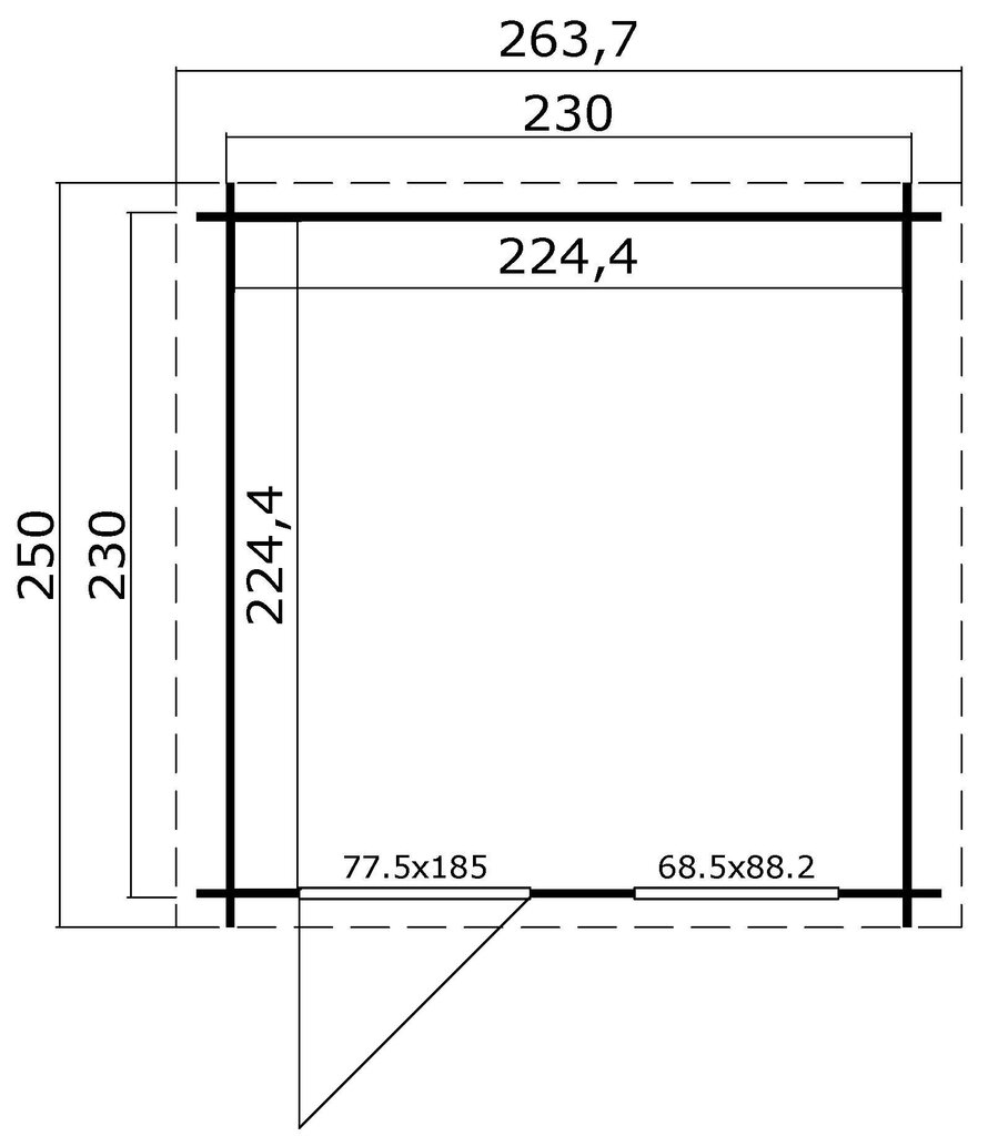 Pihavaja Vels2 5,0 m² hinta ja tiedot | Piharakennukset | hobbyhall.fi