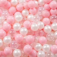 Selonis leikkiteltta 105x90cm/300 pallot linnan talo pop up pallokoppa muovipalloja lapsille, vaaleanpunainen:jauhe vaaleanpunainen-päärynä-läpinäkyvä hinta ja tiedot | Vauvan lelut | hobbyhall.fi