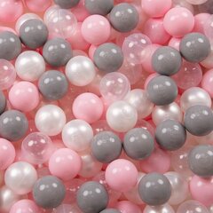 Selonis leikkiteltta 105x90cm/200 pallot, vaaleanpunainen:pearl-grey-transparent-powder hinta ja tiedot | Vauvan lelut | hobbyhall.fi
