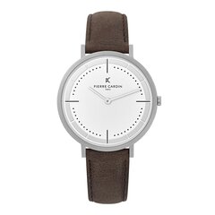 Pierre Cardin Belleville Park Brown Leather Watch -rannekello, miehen hinta ja tiedot | Miesten kellot | hobbyhall.fi
