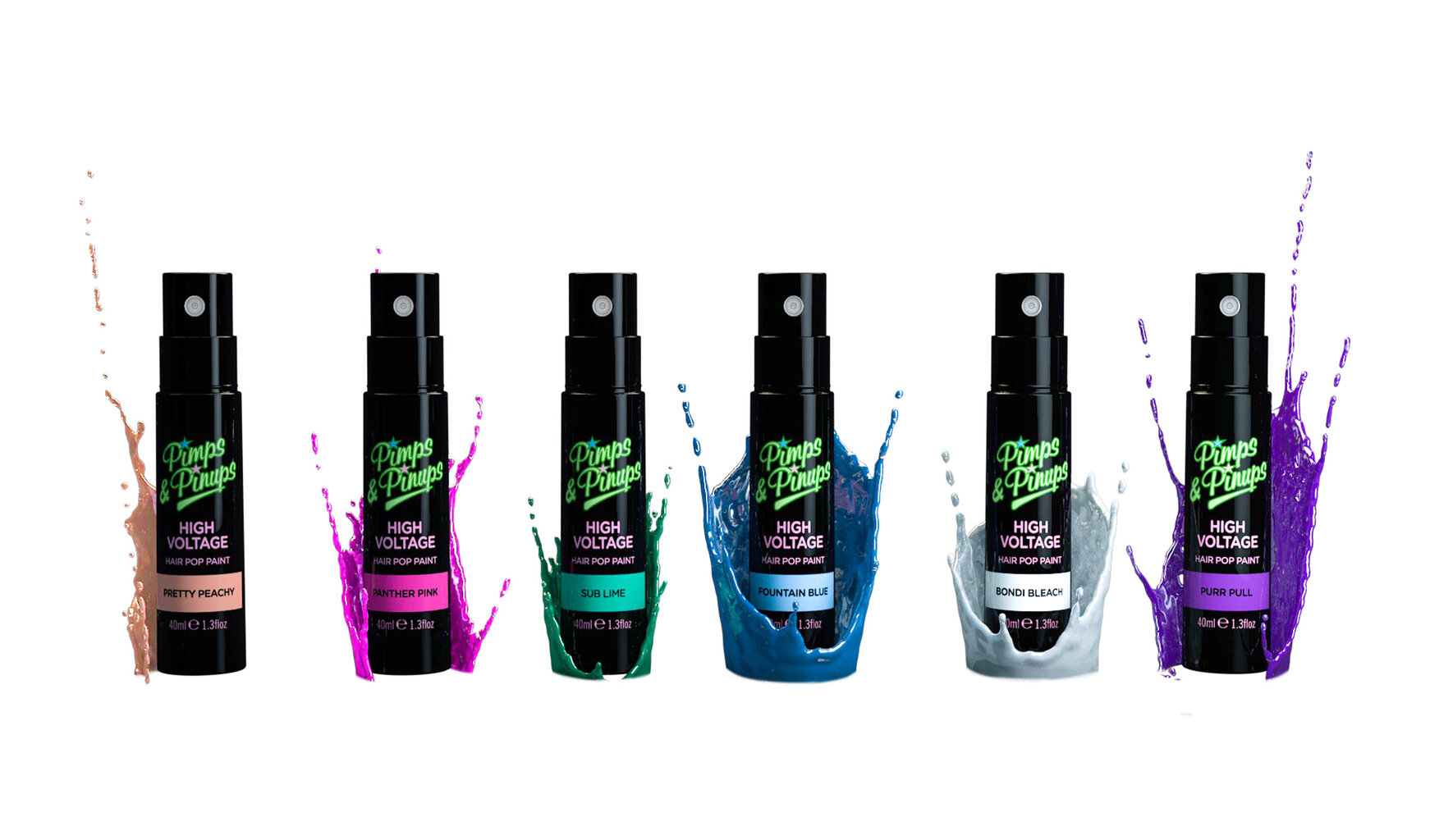 Pimps&Pinups High Voltage Hair Pop Paint - värisuihke, poispestävä, Sub Lime hinta ja tiedot | Hiusvärit | hobbyhall.fi