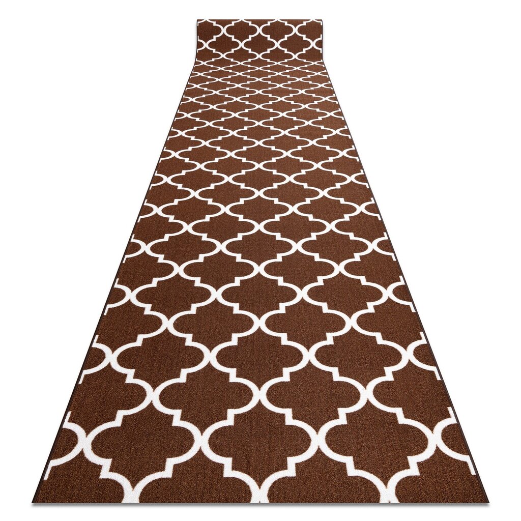 Kumipohjainen matto 90 cm Marokkolainen apila ruskea TRELLIS 30351 hinta ja tiedot | Isot matot | hobbyhall.fi