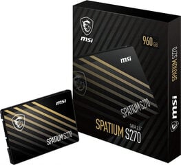 MSI Hard Drive MSI SPATIUM M260 960 GB SSD hinta ja tiedot | Kovalevyt | hobbyhall.fi