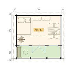 Huvimaja Staffordshire1 18,7 m² hinta ja tiedot | Piharakennukset | hobbyhall.fi